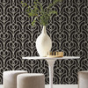 EV3945 Divine Trellis Black Silver Modern Theme Unpasted Non Woven Wallpaper from Candice Olsen Casual Elegance