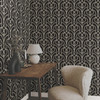 EV3945 Divine Trellis Black Silver Modern Theme Unpasted Non Woven Wallpaper from Candice Olsen Casual Elegance