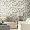EV3963 Blended Floral Clay Brown Gray Art Deco Theme Unpasted Non Woven Wallpaper from Candice Olsen Casual Elegance