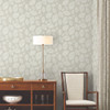 EV3922 Contoured Leaves Taupe Brown Off White Botanical Theme Unpasted Non Woven Wallpaper from Candice Olsen Casual Elegance