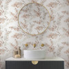 EV3975 Blossom Fling Clay Brown Gray Botanical Theme Unpasted Non Woven Wallpaper from Candice Olsen Casual Elegance