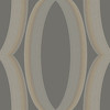 EV3986 Progression Ogee Charcoal Black Gray Modern Theme Unpasted Non Woven Wallpaper from Candice Olsen Casual Elegance