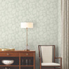 EV3921 Contoured Leaves Sage Green Off White Modern Theme Unpasted Non Woven Wallpaper from Candice Olsen Casual Elegance