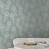 EV3943 Regal Peacock Dark Teal Blue Gold Modern Theme Unpasted Non Woven Wallpaper from Candice Olsen Casual Elegance