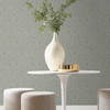 EV3948 Divine Trellis Dusty Blue Gray Modern Theme Unpasted Non Woven Wallpaper from Candice Olsen Casual Elegance