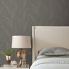 EV3936 Graceful Wisp Gray Silver Modern Theme Unpasted Non Woven Wallpaper from Candice Olsen Casual Elegance