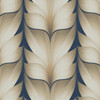 EV3956 Lotus Light Stripe Navy Blue Brown Botanical Theme Unpasted Non Woven Wallpaper from Candice Olsen Casual Elegance