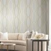 EV3984 Progression Ogee Blonde Brown Off White Modern Theme Unpasted Non Woven Wallpaper from Candice Olsen Casual Elegance