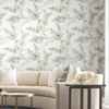 EV3972 Blossom Fling Mineral Green Botanical Theme Unpasted Non Woven Wallpaper from Candice Olsen Casual Elegance