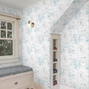 PSW1531RL Floral Dreams Teal Mineral Green Botanical Theme Peel and Stick Wallpaper from York Premium Peel + Stick