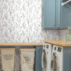 PSW1522RL Wildflower Sprigs Black Off White Botanical Theme Peel and Stick Wallpaper from York Premium Peel + Stick