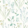 PSW1520RL Alphine Botanical Blue Green Off White Botanical Theme Peel and Stick Wallpaper from York Premium Peel + Stick
