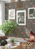 4143-34025 Bernadina Rosebush Blue Botanical Theme Non Woven Wallpaper from Botanica by A-Street Prints Made in Sweden