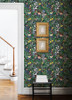 4143-22006 Brittsommar Woodland Floral Black Botanical Theme Non Woven Wallpaper from Botanica by A-Street Prints Made in Sweden