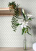 4143-34036 Trevor Leaf Trellis Sage Green Botanical Theme Non Woven Wallpaper from Botanica by A-Street Prints Made in Sweden
