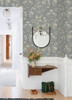 4143-22018 Lisa Floral Damask Stone Gray Botanical Theme Non Woven Wallpaper from Botanica by A-Street Prints Made in Sweden