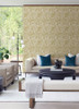 4034-26784 Culver Jacobean Mustard Yellow Botanical Theme Non Woven Wallpaper from Scott Living III by A-Street Prints Made in Great Britain