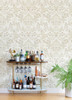 4034-72132 Getty Jungle Damask Cream Off White Animals Theme Non Woven Wallpaper from Scott Living III by A-Street Prints Made in United States