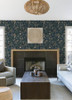 4034-72137 Marilyn Floral Trail Sea Green Blue Botanical Theme Non Woven Wallpaper from Scott Living III by A-Street Prints Made in United States