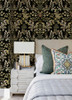 4034-72131 Getty Jungle Damask Black Animals Theme Non Woven Wallpaper from Scott Living III by A-Street Prints Made in United States