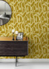 4034-87382 Carter Geometric Flock Gold Yellow Graphics Theme Non Woven Wallpaper from Scott Living III by A-Street Prints Made in Great Britain