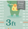 GA1003 Children Growth Chart Zoo School Design Peel & Stick Vinyl, Kids Height Ruler in Green by Grace & Gardenia Designs