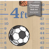 GA1004 Children Growth Chart Sports Club Design Peel & Stick Vinyl, Kids Height Ruler in Brown by Grace & Gardenia Designs