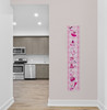 GA1005 Children Growth Chart Pink Dazzle Design Peel & Stick Vinyl, Kids Height Ruler in Pink by Grace & Gardenia Designs