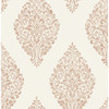 4157-25045 Gillian Medallion Copper Orange Farmhouse Style Unpasted Non Woven Wallpaper Curio Collection Made in Great Britain