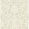 4157-25009 Evette Damask Neutral Off White Traditional Style Unpasted Non Woven Wallpaper Curio Collection Made in Great Britain