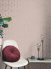 4157-42805 Raye Rosco Trellis Pink Modern Style Unpasted Paper Wallpaper Curio Collection