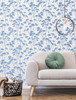 4157-M1539 Sprig Trail Blue Farmhouse Style Unpasted Non Woven Wallpaper Curio Collection Made in Great Britain