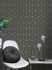 4157-42804 Raye Rosco Trellis Charcoal Gray Modern Style Unpasted Paper Wallpaper Curio Collection