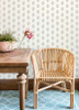 3125-72347 Kova Floral Crest Blue Botanical Theme Prepasted Sure Strip Wallpaper Kinfolk Collection Made in United States