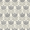 3125-72343 Cathal Tulip Block Print Charcoal Gray Botanical Theme Prepasted Sure Strip Wallpaper Kinfolk Collection Made in United States