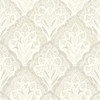 3125-72339 Mimir Quilted Damask Dove Off White Botanical Theme Prepasted Sure Strip Wallpaper Kinfolk Collection Made in United States