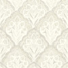 3125-72339 Mimir Quilted Damask Dove Off White Botanical Theme Prepasted Sure Strip Wallpaper Kinfolk Collection Made in United States