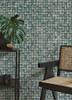 4125-26758 Kingsley Tiled Blue Graphics Theme Unpasted Non Woven Wallpaper from Fusion by A-Street Prints Made in Great Britain