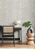 4125-26755 Kingsley Tiled Off White Graphics Theme Unpasted Non Woven Wallpaper from Fusion by A-Street Prints Made in Great Britain