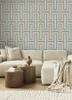 4125-26724 Henley Geometric Grasscloth Light Blue Graphics Theme Unpasted Non Woven Wallpaper from Fusion by A-Street Prints Made in Great Britain