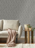 4125-26729 Ember Geometric Basketweave Gray Off White Graphics Theme Unpasted Non Woven Wallpaper from Fusion by A-Street Prints Made in Great Britain
