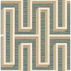 4125-26723 Henley Geometric Grasscloth Teal Blue Graphics Theme Unpasted Non Woven Wallpaper from Fusion by A-Street Prints Made in Great Britain