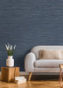 4125-26712 Alton Faux Grasscloth Indigo Blue Graphics Theme Unpasted Non Woven Wallpaper from Fusion by A-Street Prints Made in Great Britain