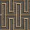 4125-26722 Henley Geometric Grasscloth Black Graphics Theme Unpasted Non Woven Wallpaper from Fusion by A-Street Prints Made in Great Britain