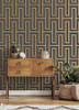 4125-26722 Henley Geometric Grasscloth Black Graphics Theme Unpasted Non Woven Wallpaper from Fusion by A-Street Prints Made in Great Britain