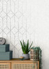 4125-26700 Hayden Concrete Trellis Off White Neutral Graphics Theme Unpasted Non Woven Wallpaper from Fusion by A-Street Prints Made in Great Britain