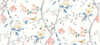 LN11901F Southport Floral Trail Fabric Eggshell, Melon, and Carolina Blue Chinoiserie Theme Cotton Linen Blend Unpasted Wallpaper Luxe Retreat Collection Made in United States