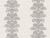 LN10500 Palm Frond Stripe Stringcloth Charcoal and Ivory Palm Leaf Theme White Yarn on Heavyweight Acrylic Coated Paper (FSC) Unpasted Wallpaper Luxe Retreat Collection Made in United States