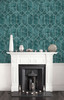 LW51604 Geo Faux Emerald and Metallic Silver Geometric Theme Heavyweight Acrylic Coated Paper (FSC) Unpasted Wallpaper Living with Art Collection Made in United States