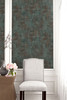 LW51706 Rustic Stucco Faux Rust and Forest Green Faux Theme Heavyweight Acrylic Coated Paper (FSC) Unpasted Wallpaper Living with Art Collection Made in United States